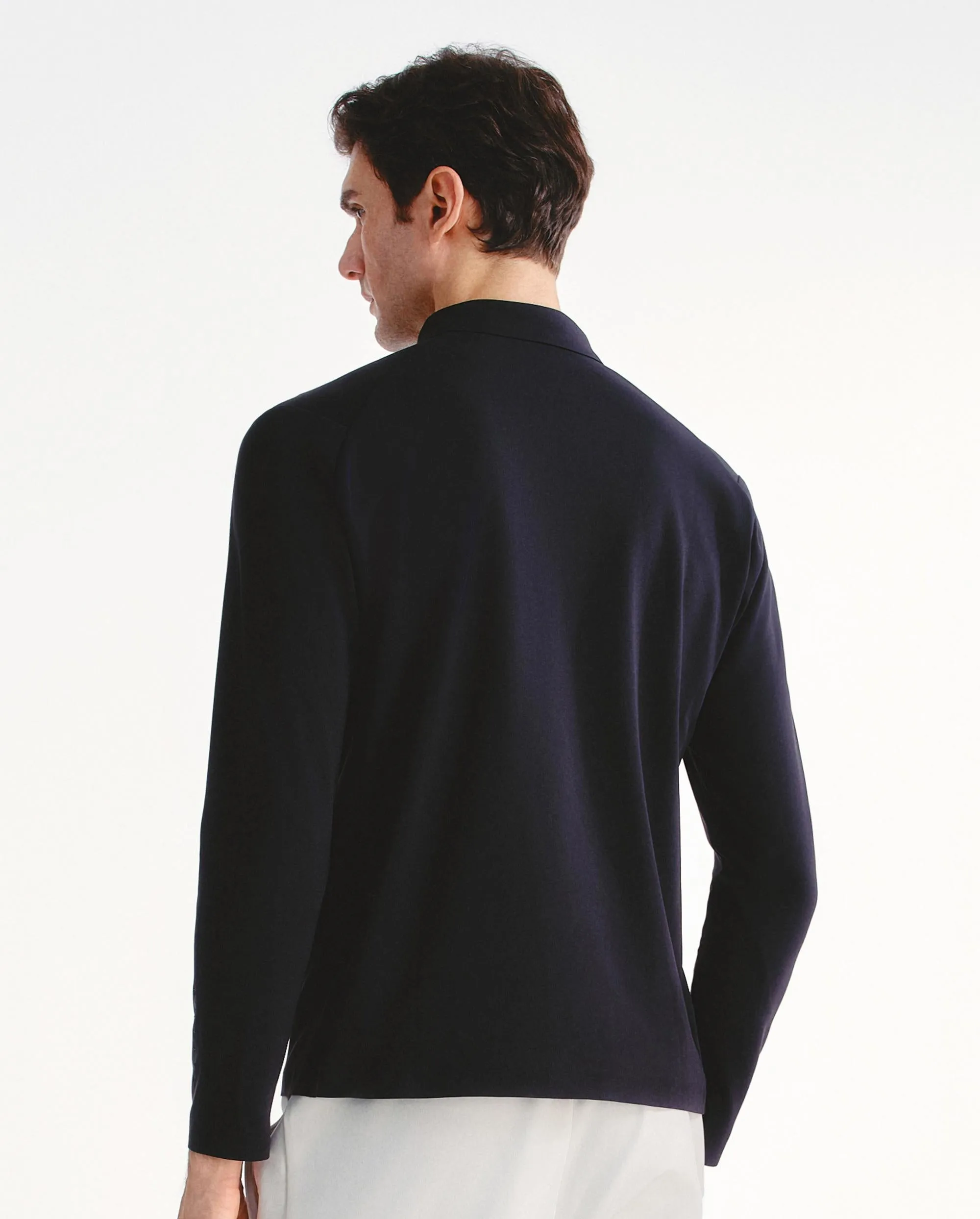 1011494-008 | MEN'S K-SWISS LOGO LONG SLEEVES POLO SHIRT | BLACK