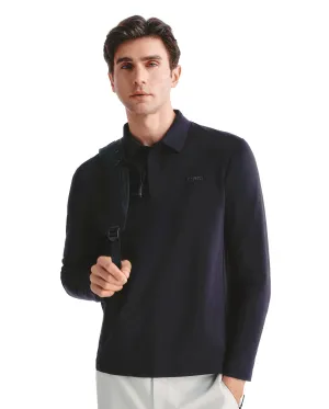 1011494-008 | MEN'S K-SWISS LOGO LONG SLEEVES POLO SHIRT | BLACK