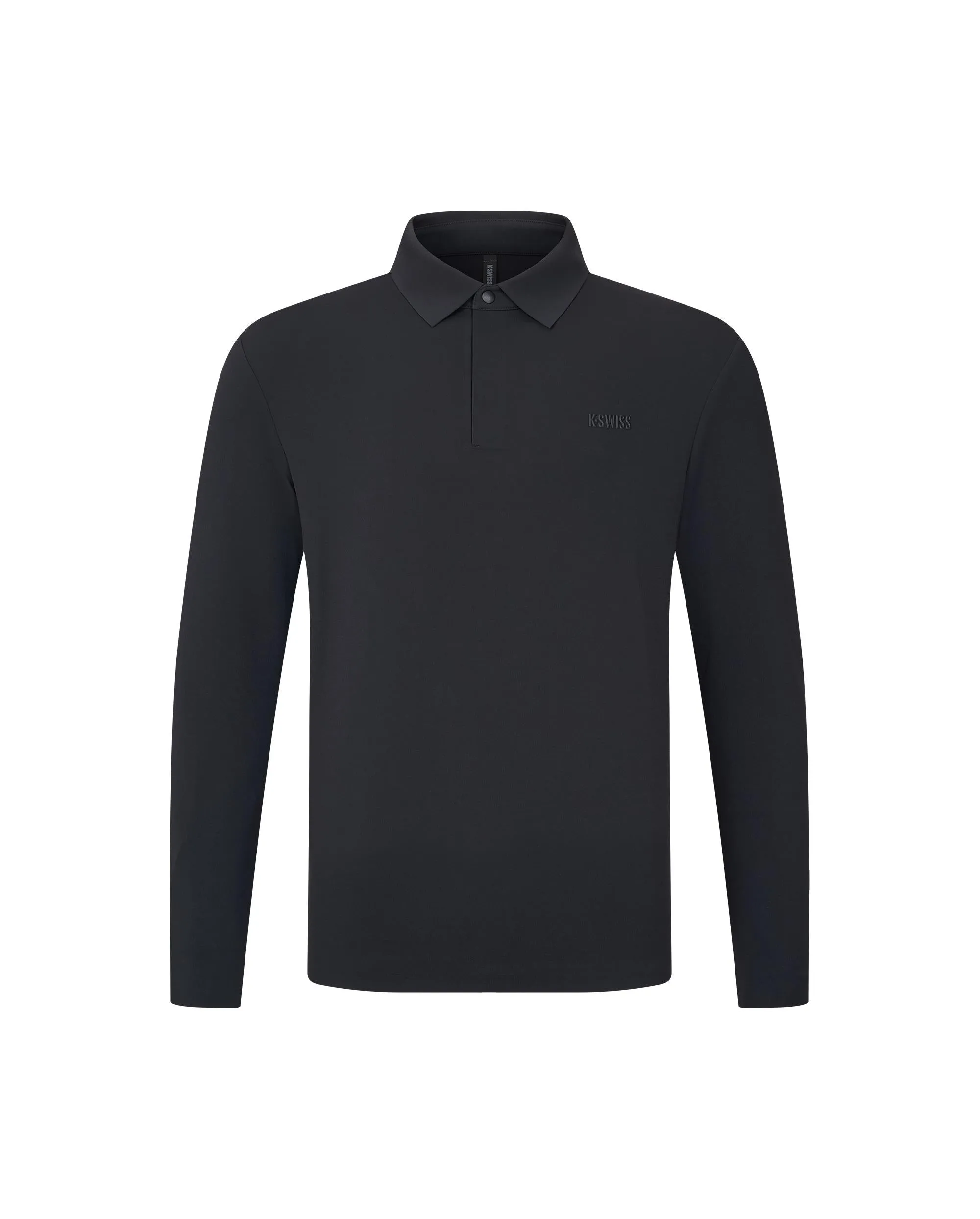 1011494-008 | MEN'S K-SWISS LOGO LONG SLEEVES POLO SHIRT | BLACK