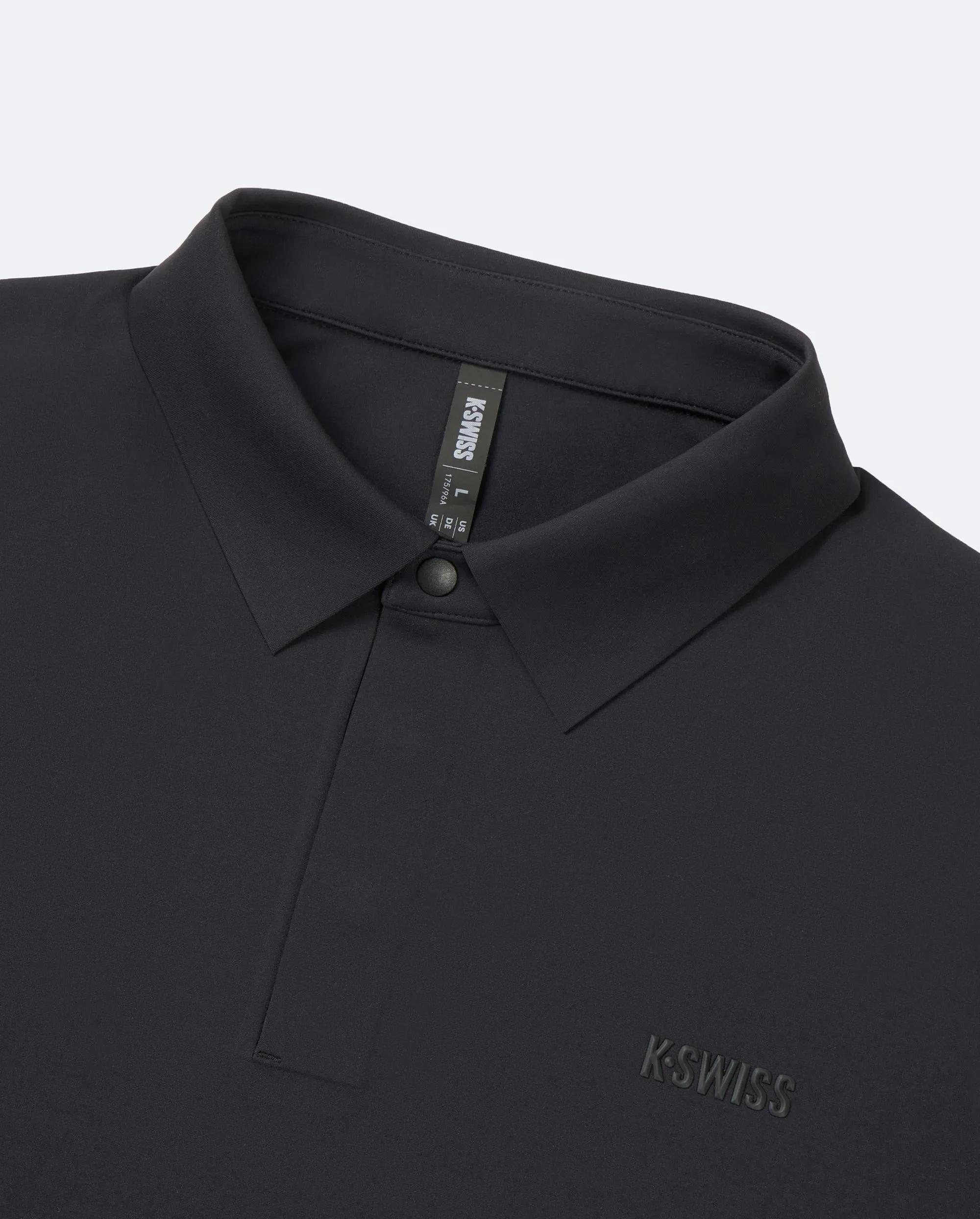 1011494-008 | MEN'S K-SWISS LOGO LONG SLEEVES POLO SHIRT | BLACK