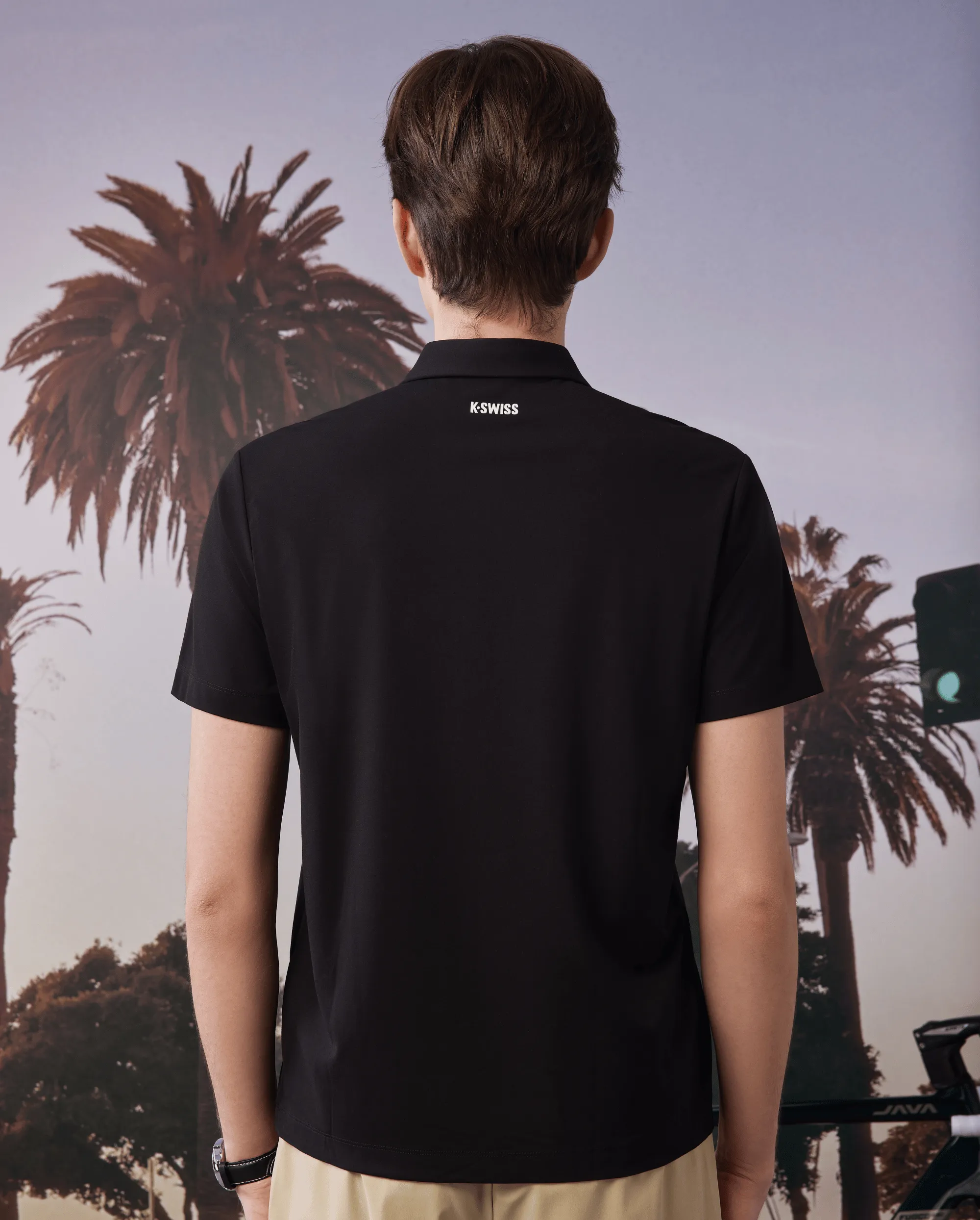 109877-008 | MEN'S K-SWISS TENNIS CLUB LOGO POLO SHIRT | BLACK