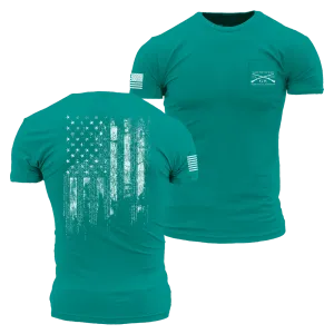 1776 Flag Pocket Tee - Heather Aqua