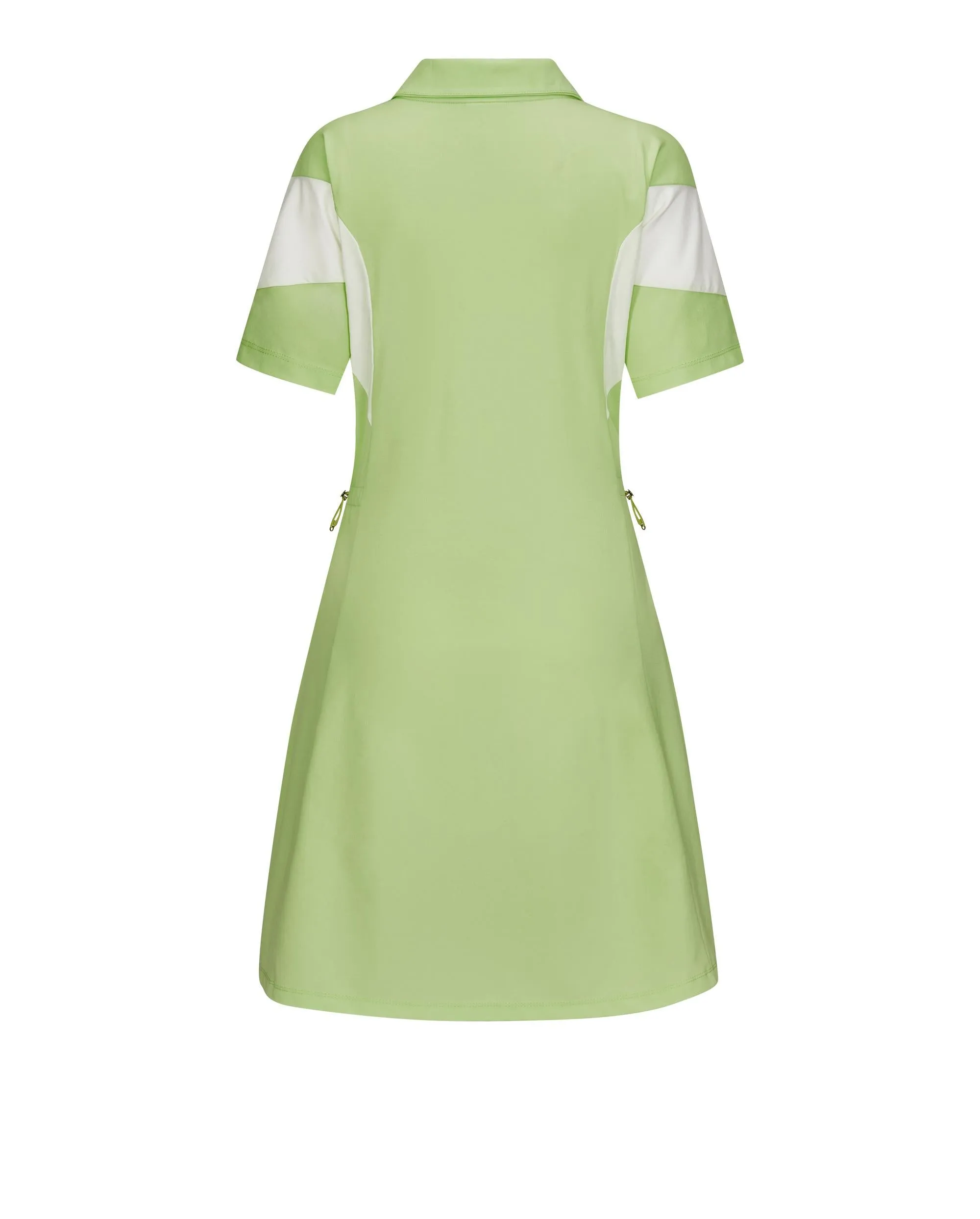 1910773-334 | WOMEN'S LOGO HALF-ZIP COLOR BLOCKS POLO DRESS | GREEN/MULTI