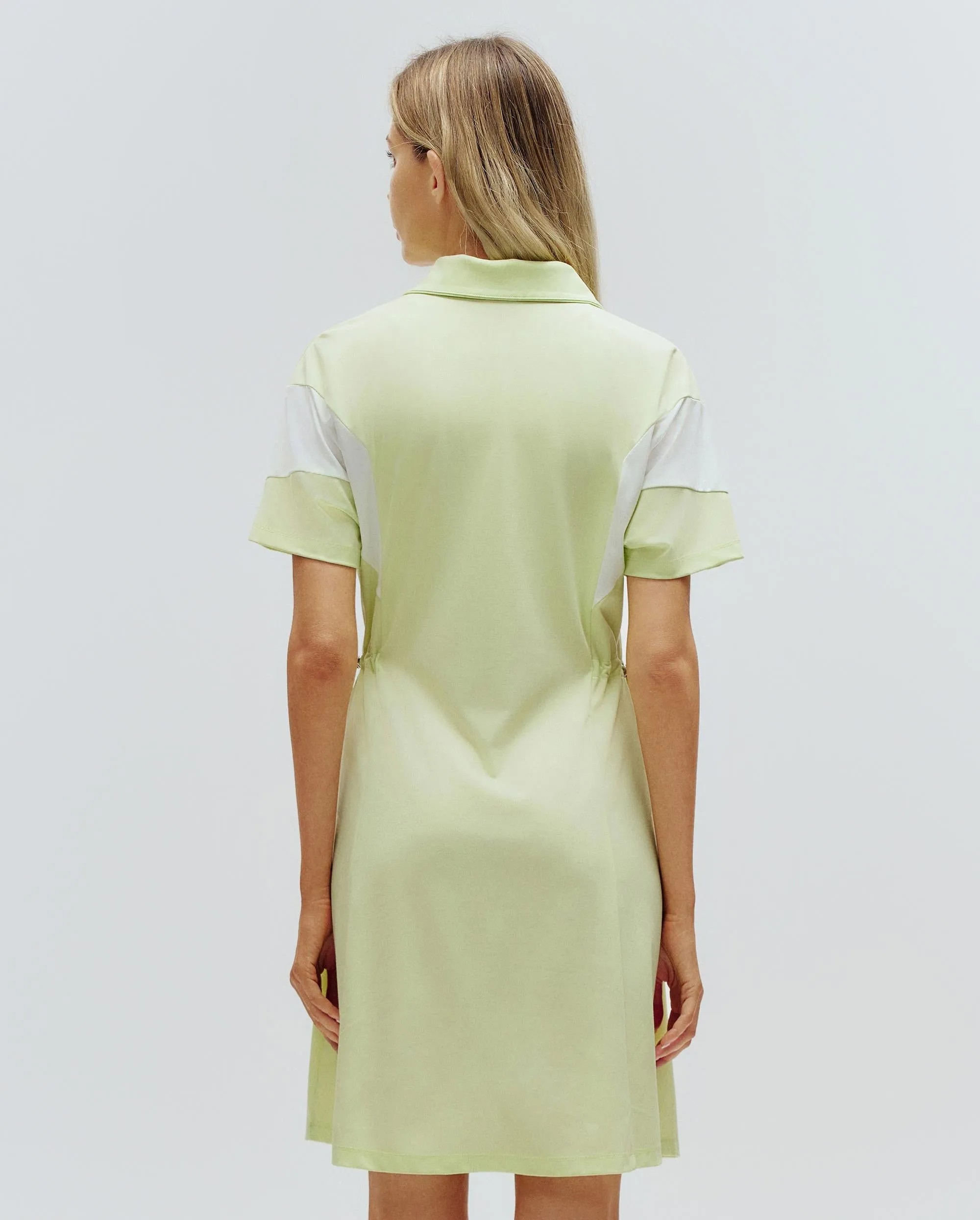1910773-334 | WOMEN'S LOGO HALF-ZIP COLOR BLOCKS POLO DRESS | GREEN/MULTI