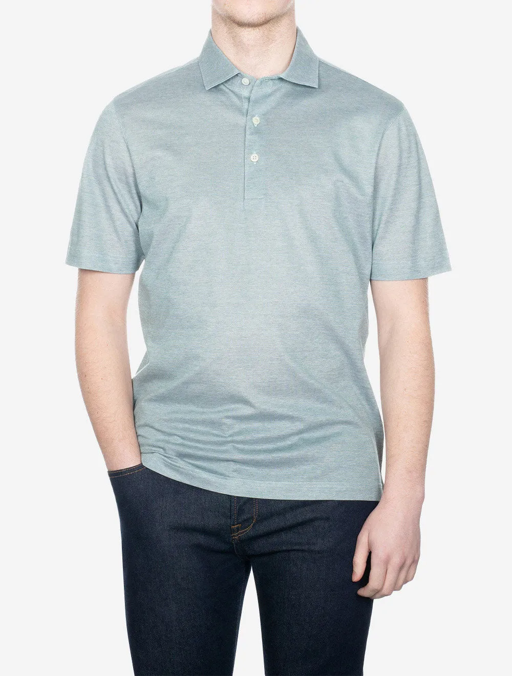 3 button Polo Shirt Green