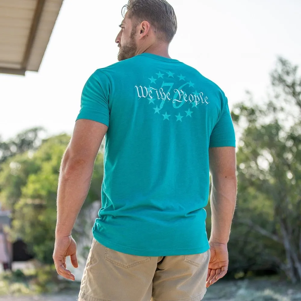76 We The People Pocket Tee - Heather Aqua