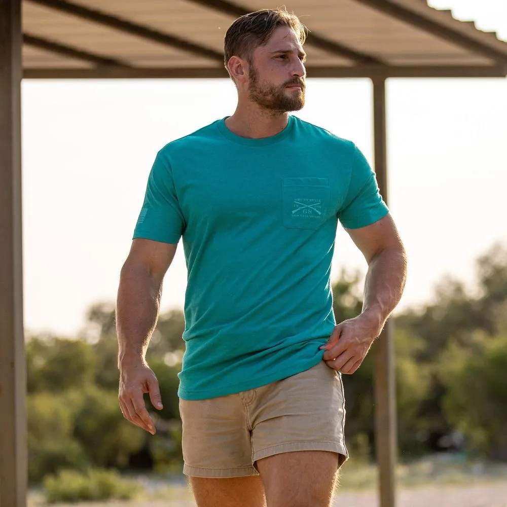 76 We The People Pocket Tee - Heather Aqua