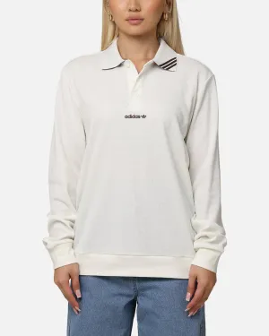 Adidas Long Sleeve Polo Shirt Off White