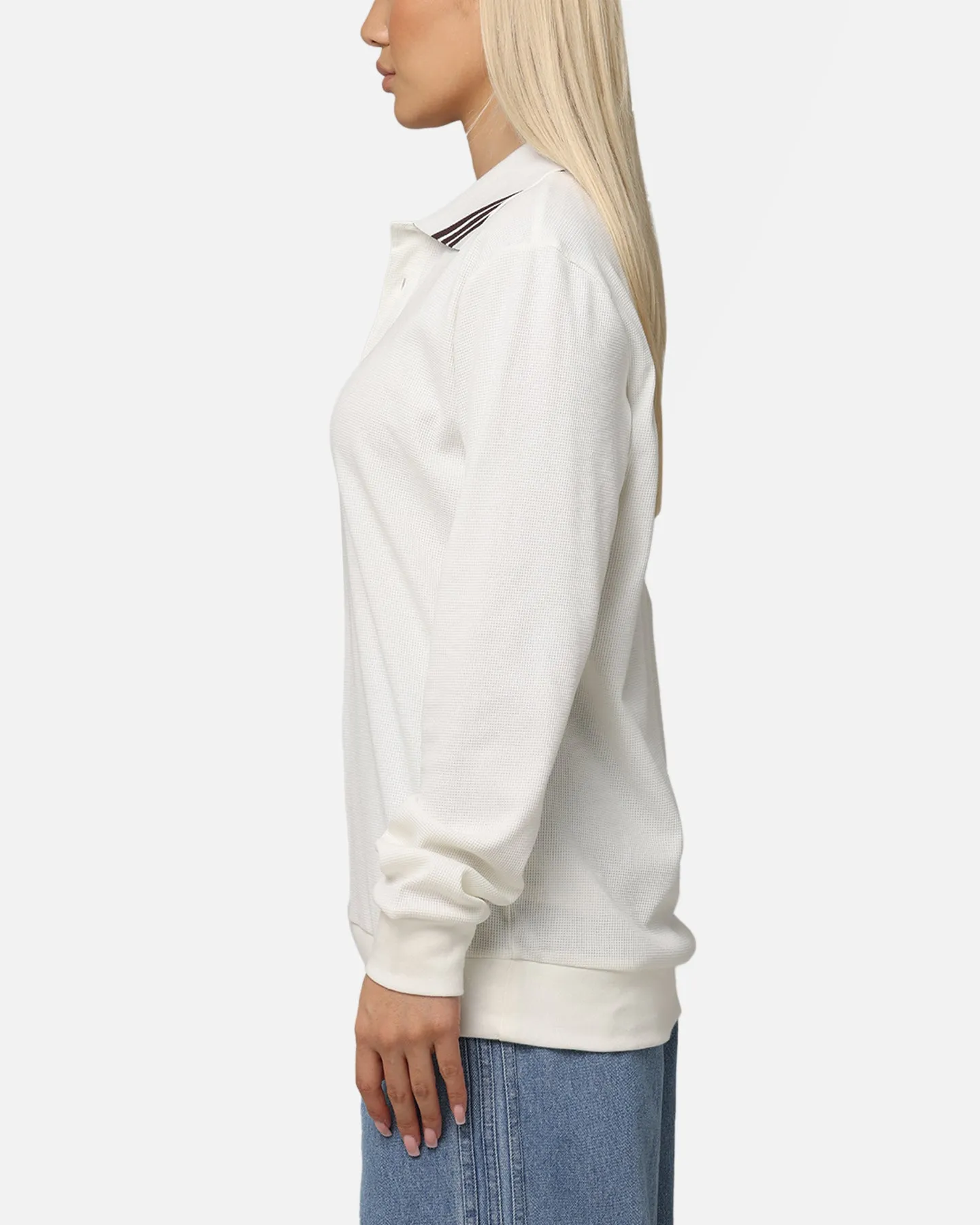 Adidas Long Sleeve Polo Shirt Off White
