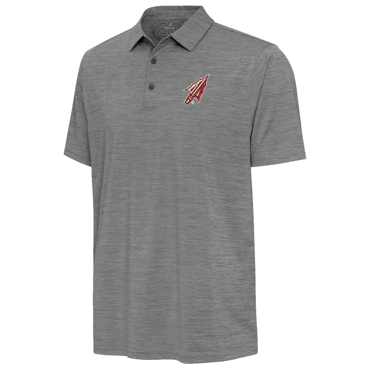 Antigua Men's Arrowhead Logo Heathered Polo - Carbon Heather