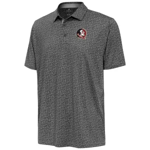 Antigua Men's Seminole Logo Vintage Sublimated Floral Polo - Carbon Heather