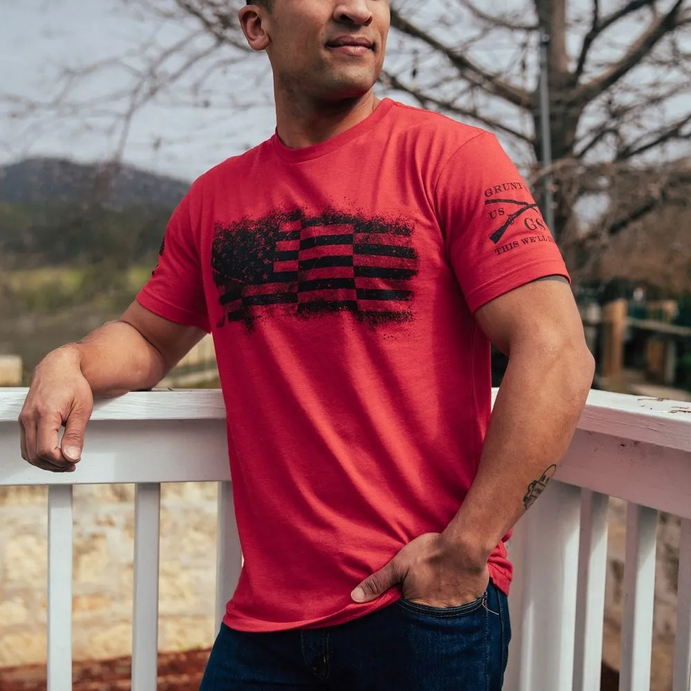 Bar Flag T-Shirt - Red