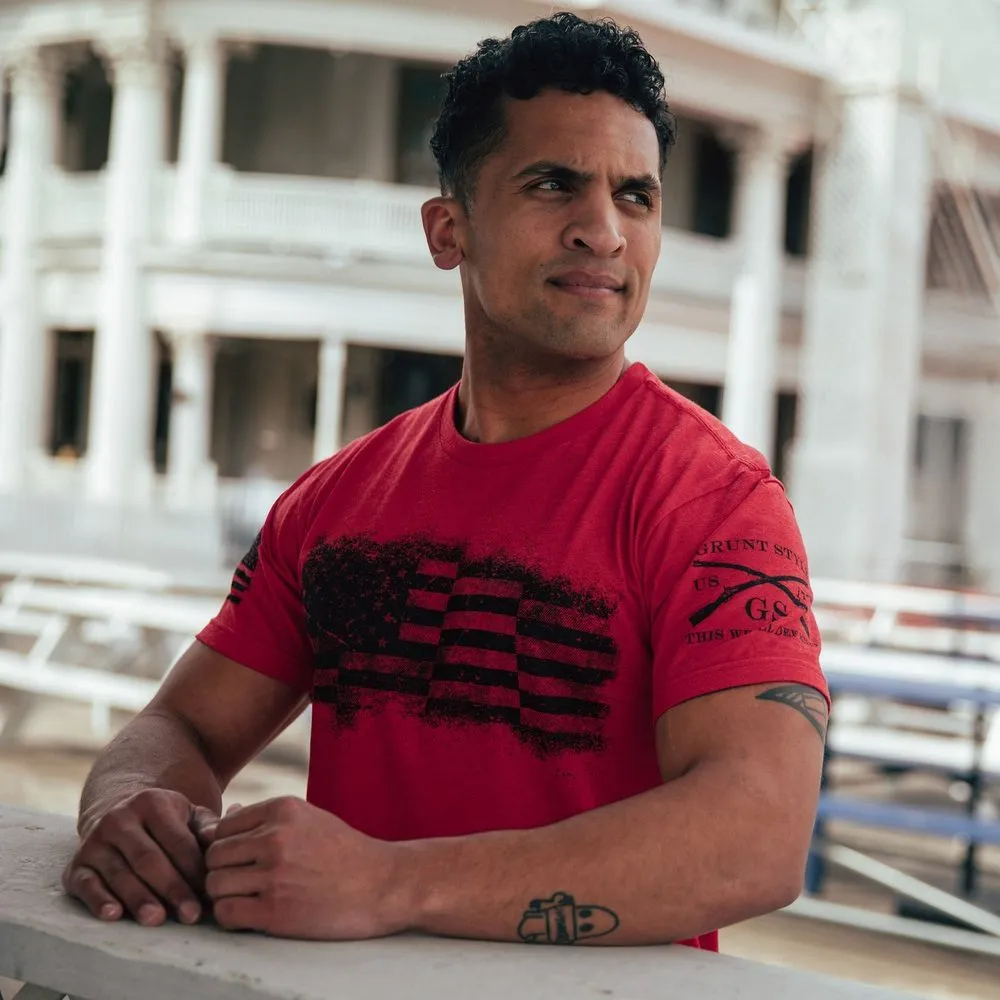 Bar Flag T-Shirt - Red