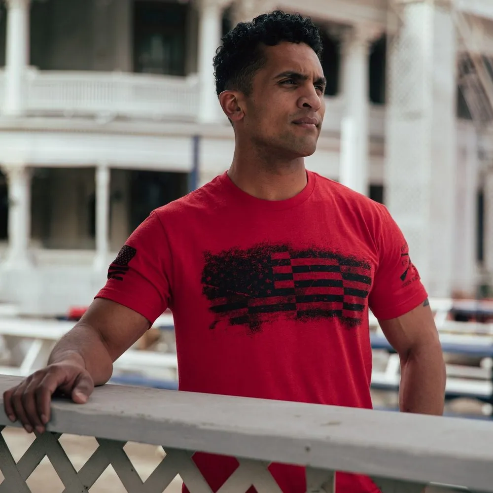 Bar Flag T-Shirt - Red
