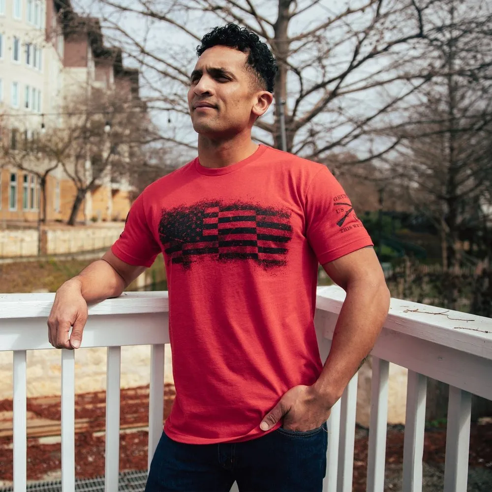Bar Flag T-Shirt - Red