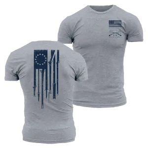 Betsy Rifle Flag T-Shirt - Dark Heather Gray