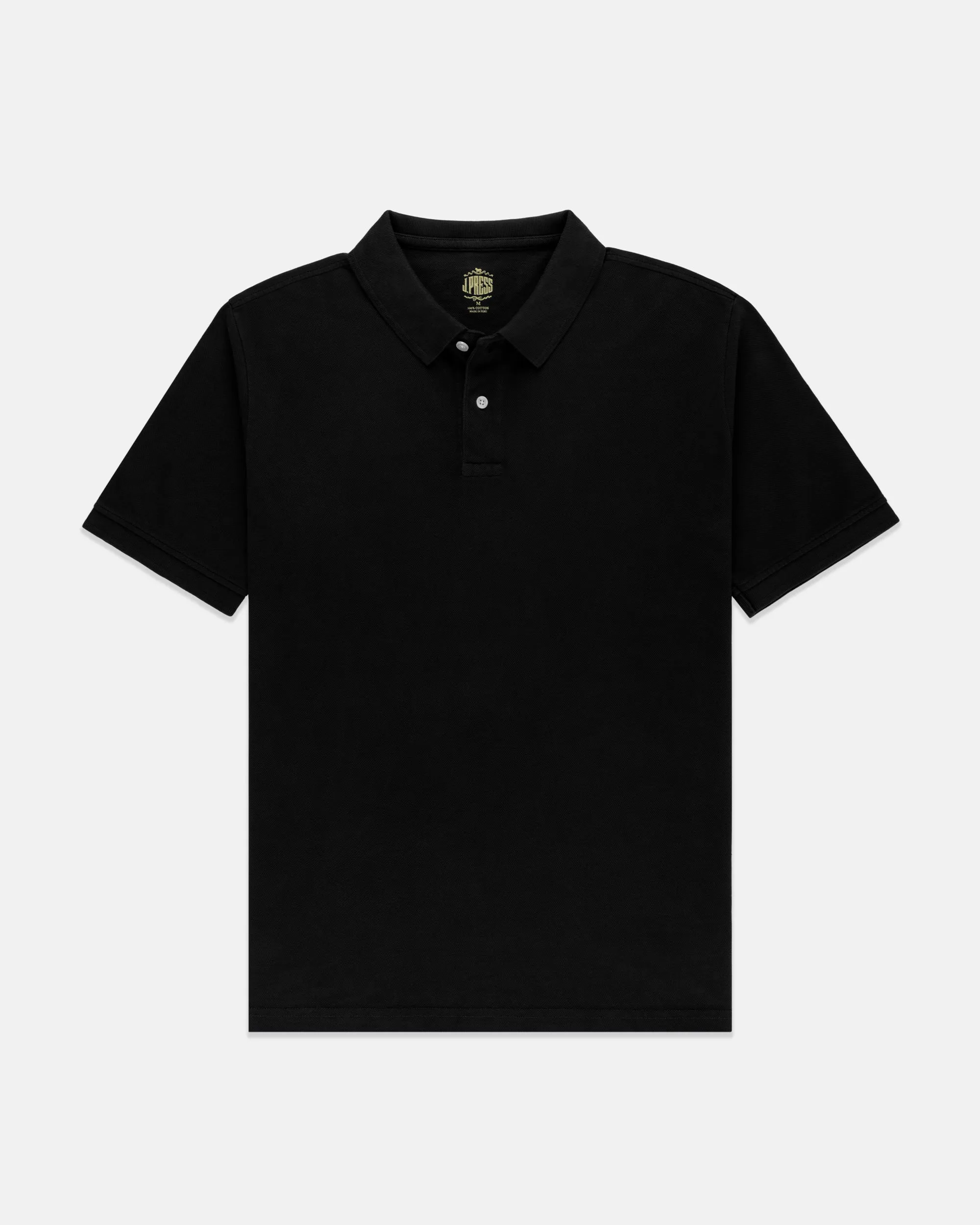 BLACK SOLID PIQUE POLO