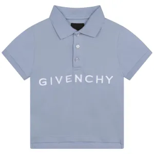 Blue Cotton Logo Polo Shirt
