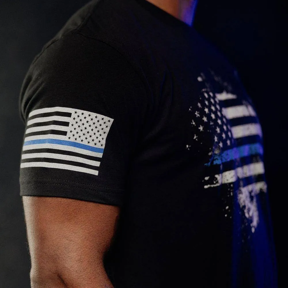 Blue Line American Acid T-Shirt - Black