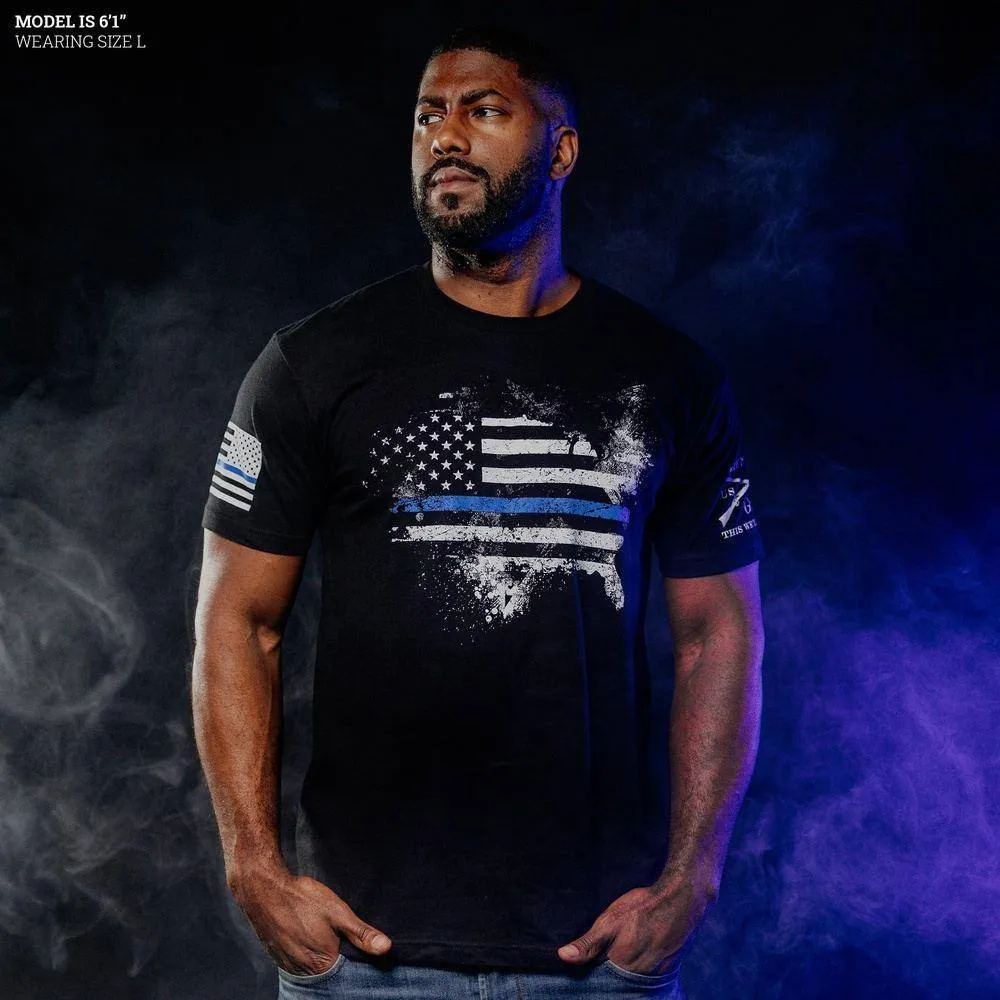 Blue Line American Acid T-Shirt - Black