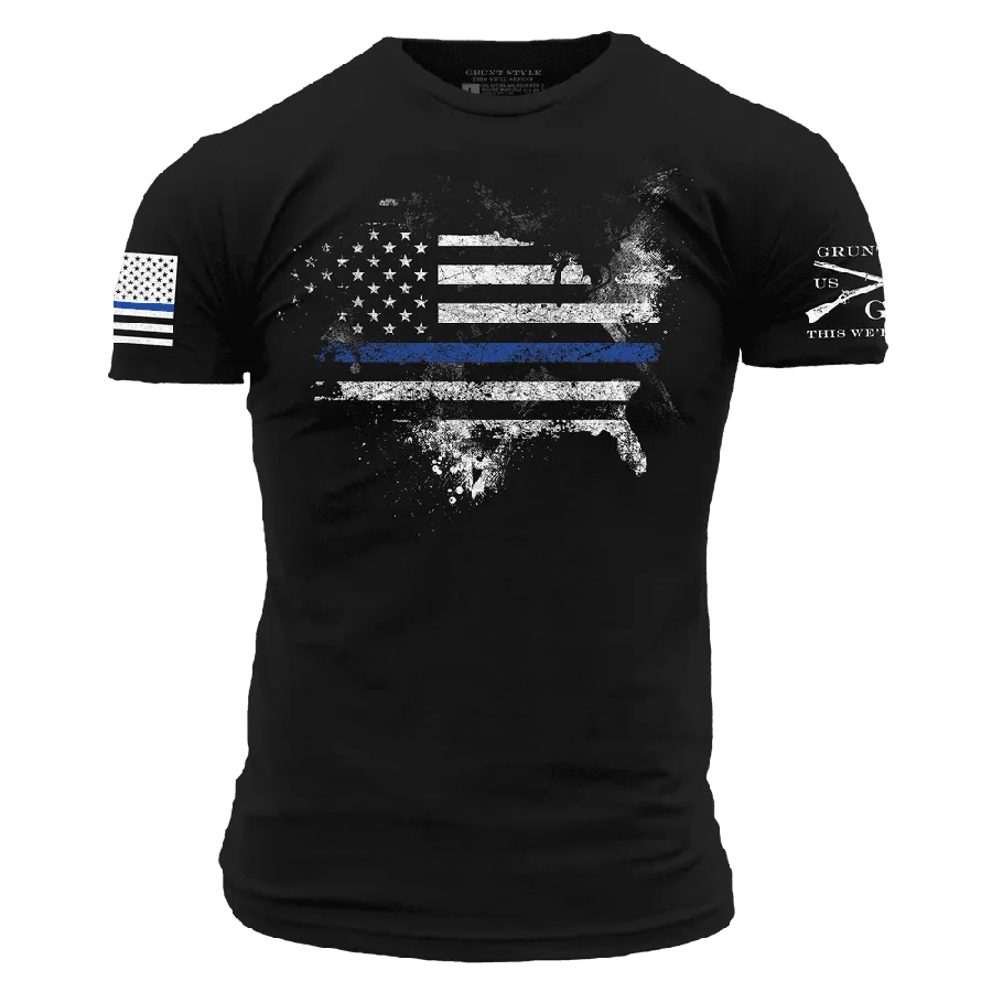Blue Line American Acid T-Shirt - Black