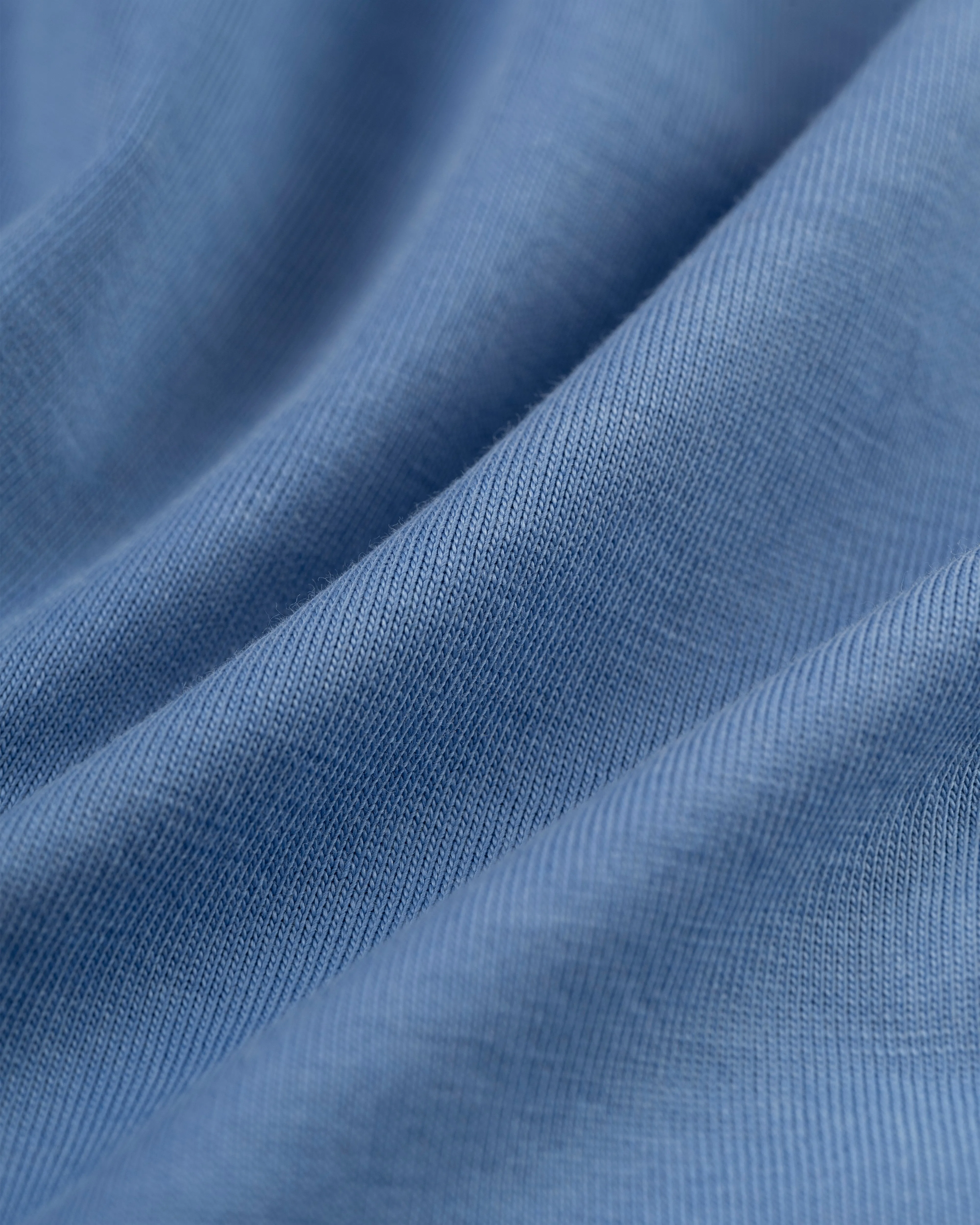 BLUE SOLID LONG SLEEVE POLO SHIRT