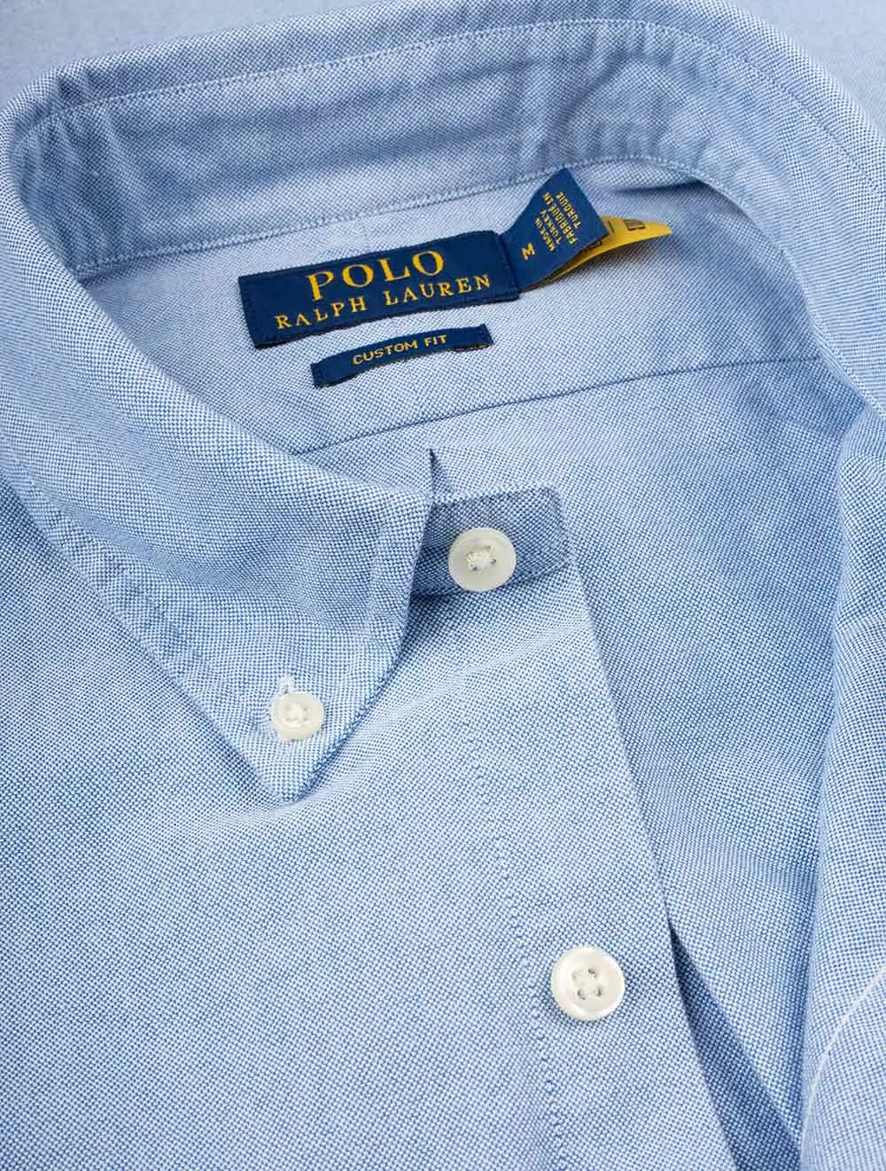 Buttondown Custom Fit Plain Oxford Shirt Blue