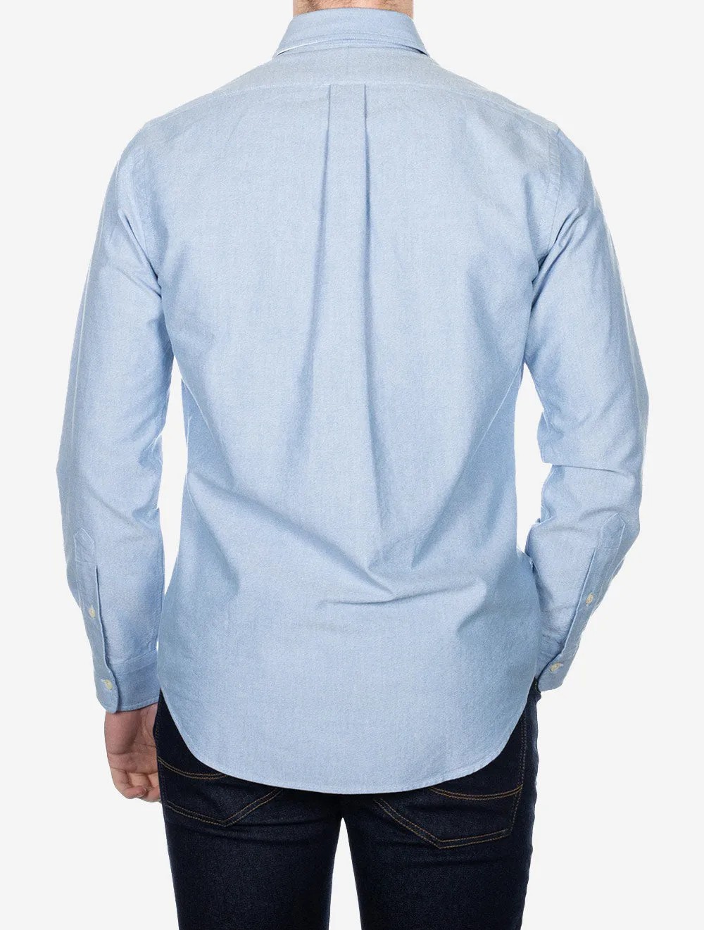 Buttondown Custom Fit Plain Oxford Shirt Blue