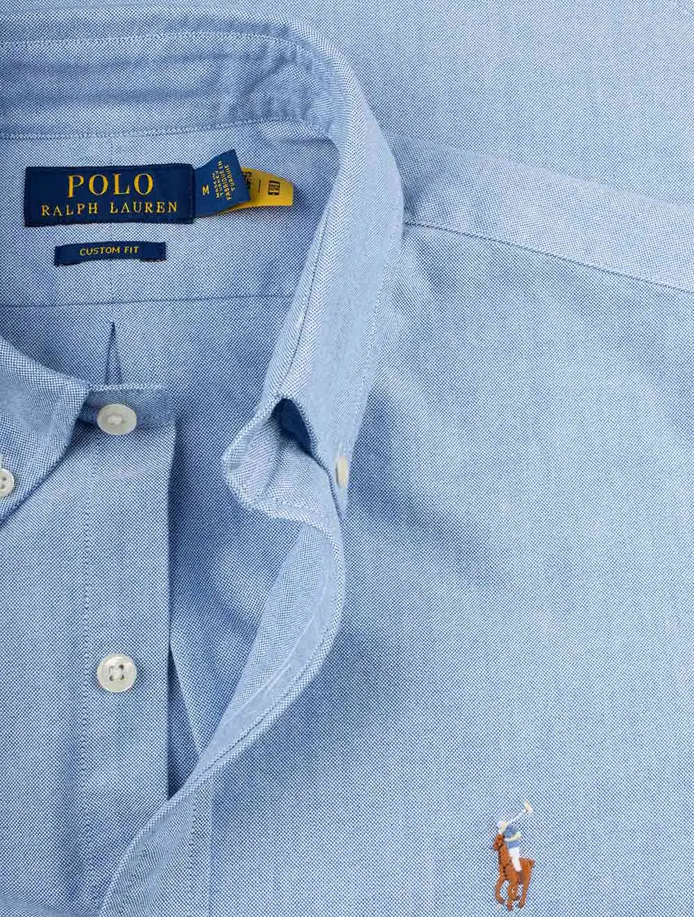Buttondown Custom Fit Plain Oxford Shirt Blue