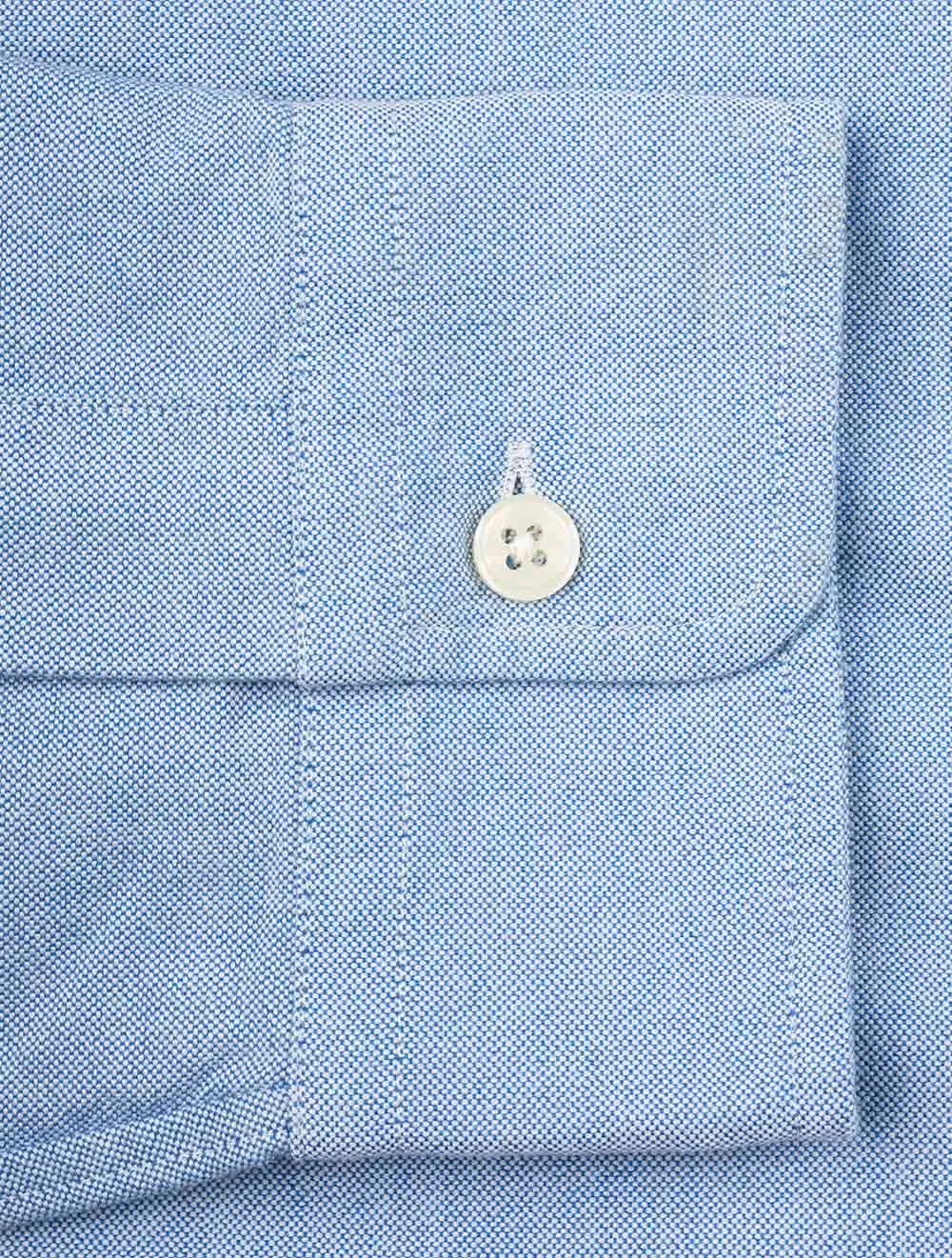 Buttondown Custom Fit Plain Oxford Shirt Blue
