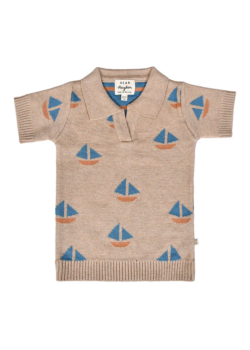 Cameron Knit Polo - Sand Dollar