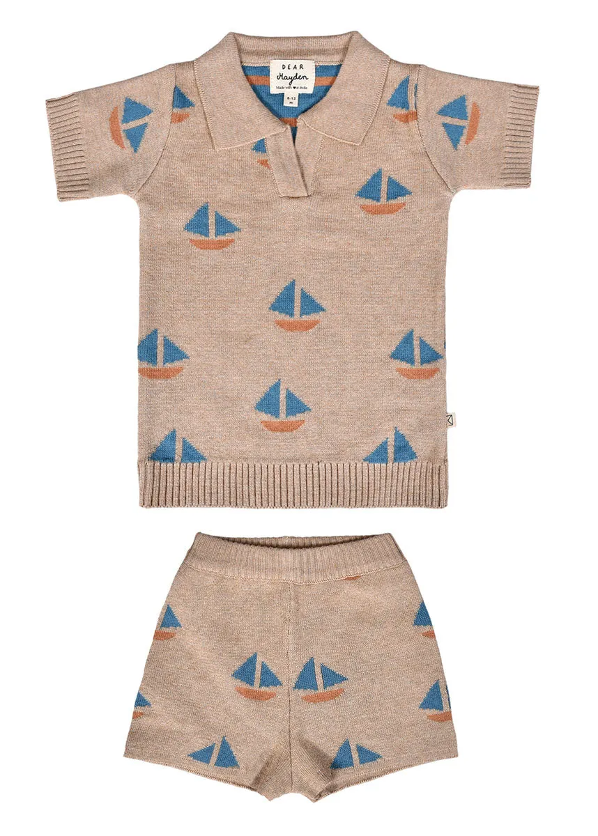 Cameron Knit Polo - Sand Dollar