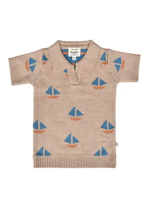 Cameron Knit Polo - Sand Dollar