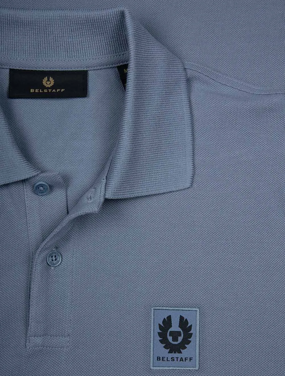 Cotton Short-Sleeved Polo Blue Flint