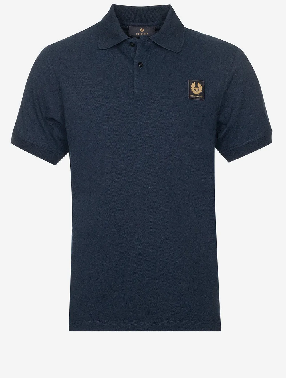 Cotton Short-Sleeved Polo Dark Ink