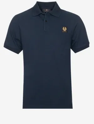Cotton Short-Sleeved Polo Dark Ink