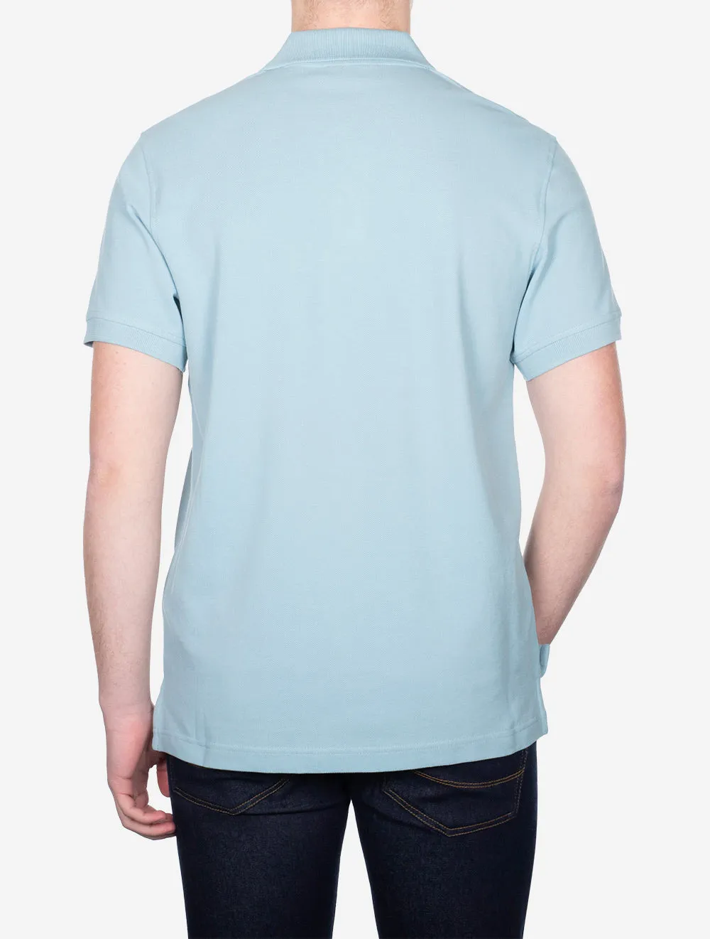 Cotton Short-Sleeved Polo Skyline Blue