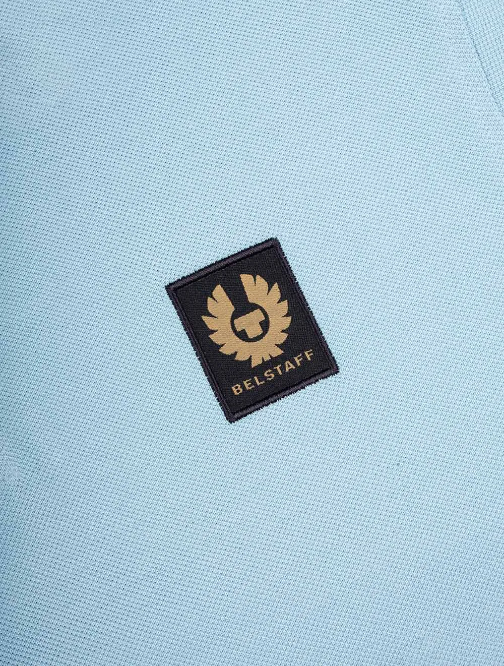 Cotton Short-Sleeved Polo Skyline Blue