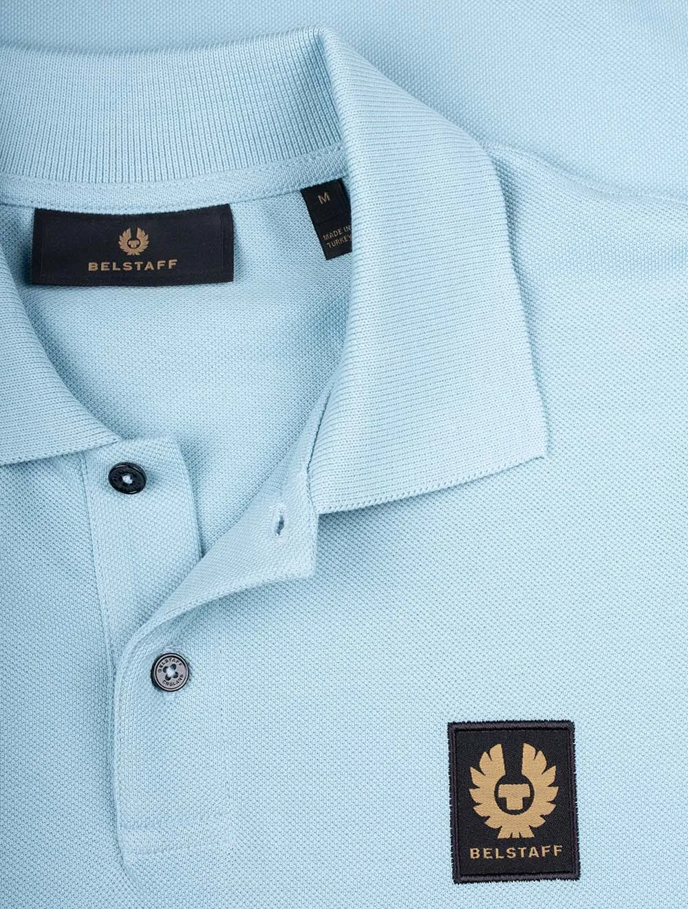 Cotton Short-Sleeved Polo Skyline Blue