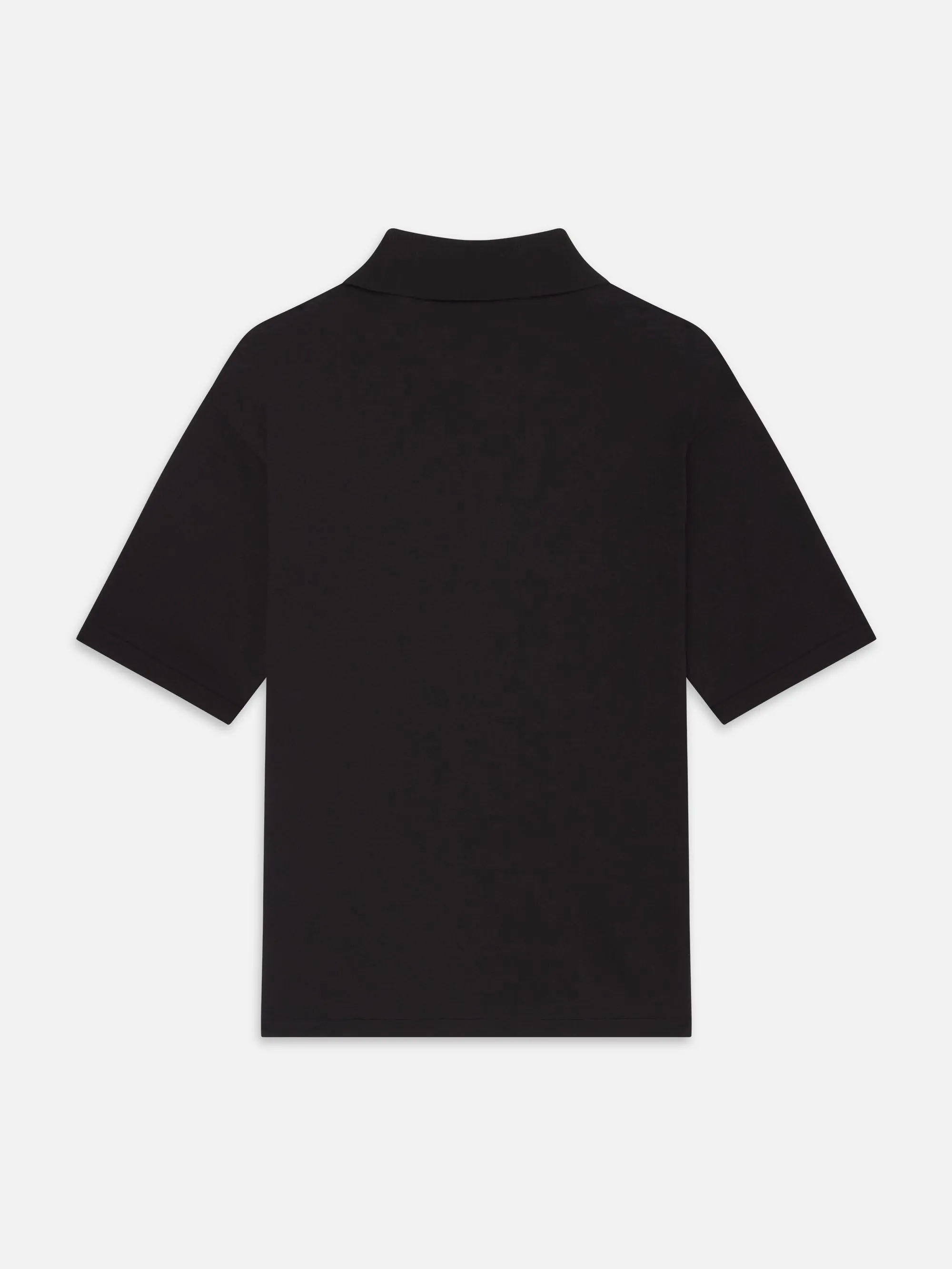 Cotton Silk Polo Sweater -- Black
