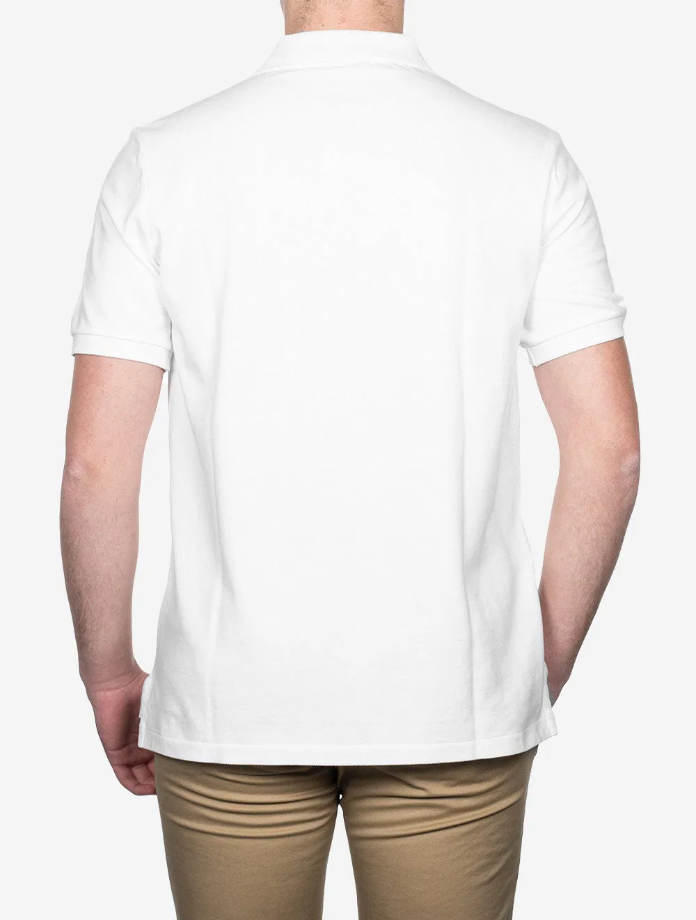 Custom Slim Fit Mesh Polo Shirt White
