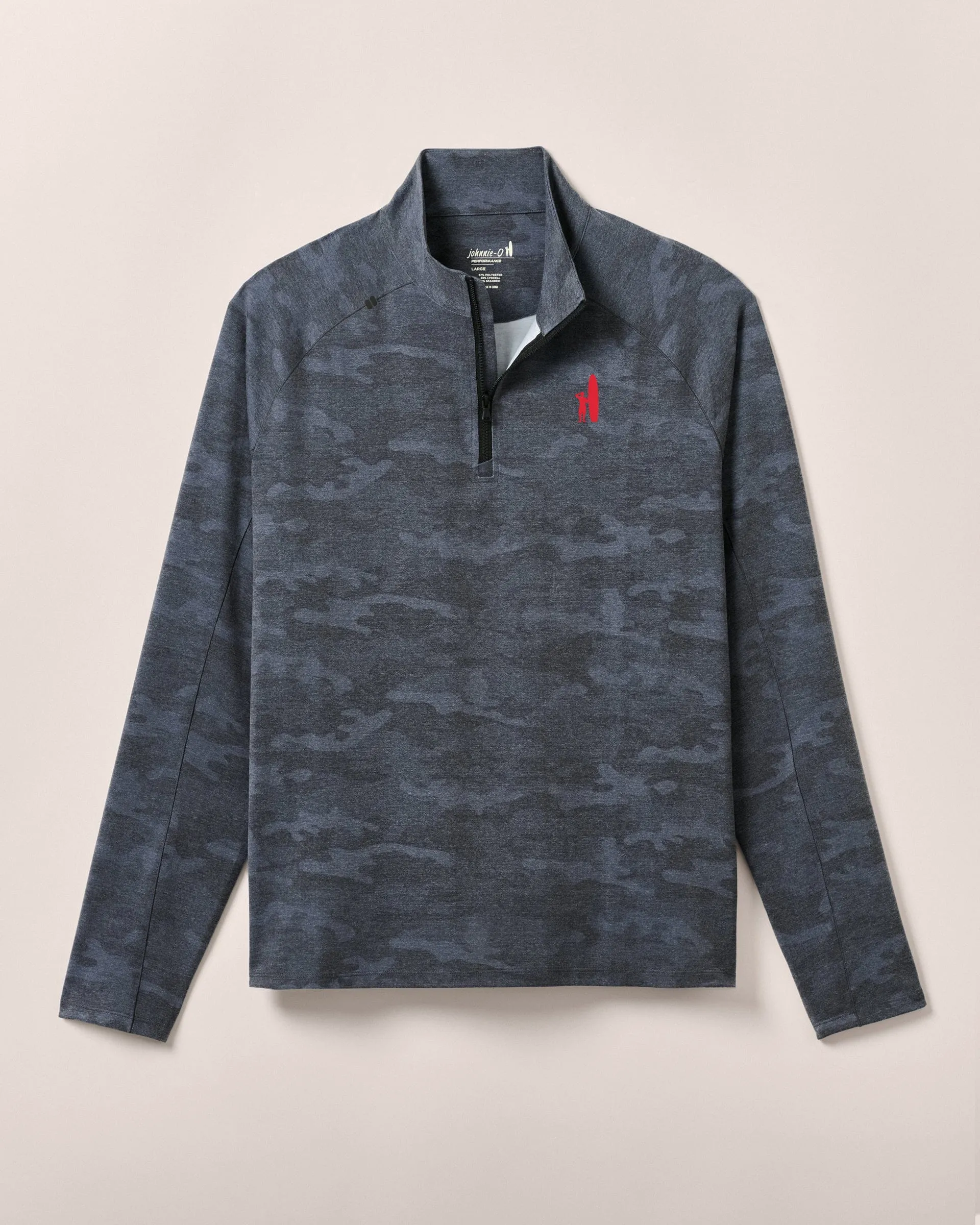 Custom Surfer Logo Patton Performance Camo 1/4 Zip Pullover