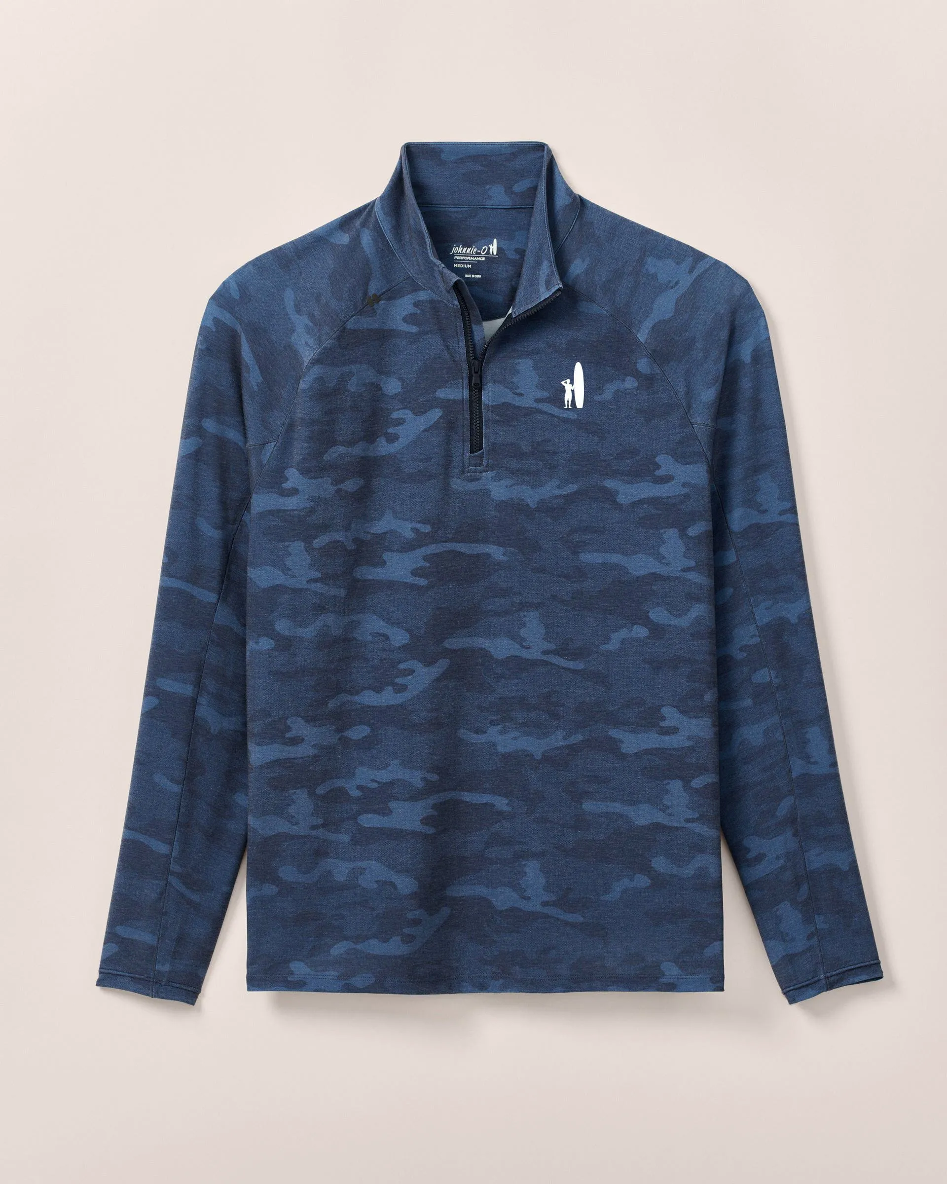 Custom Surfer Logo Patton Performance Camo 1/4 Zip Pullover