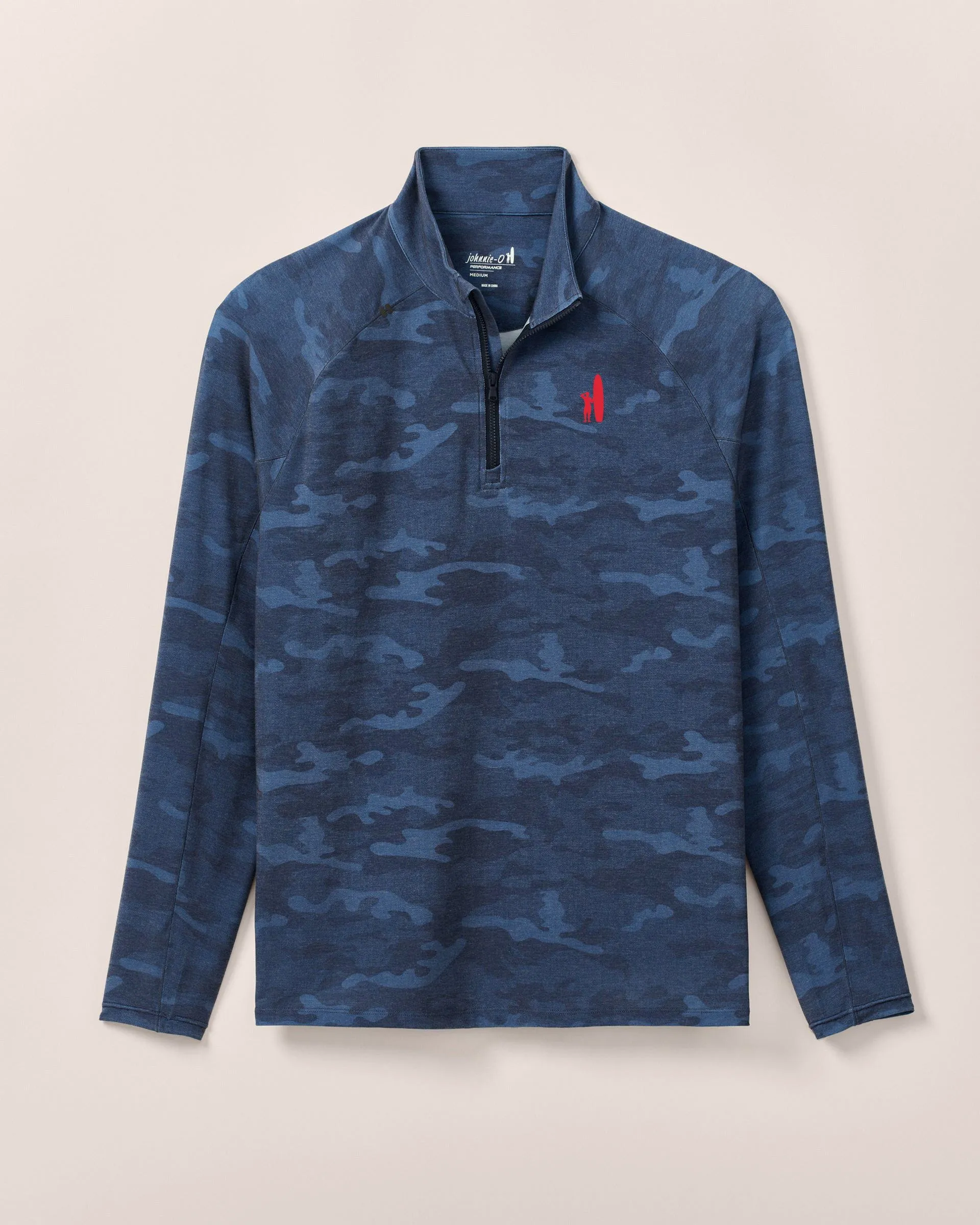 Custom Surfer Logo Patton Performance Camo 1/4 Zip Pullover