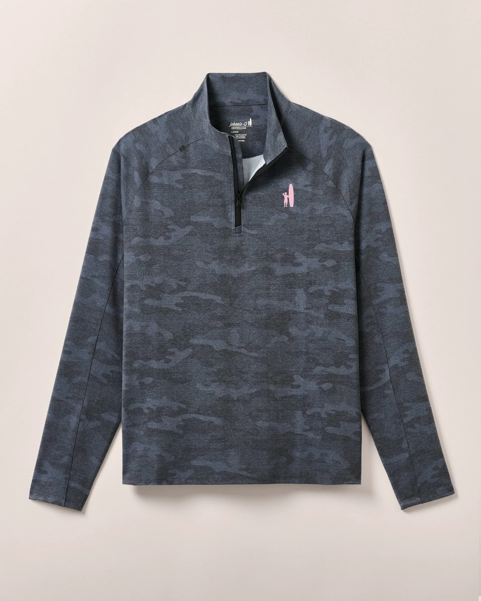 Custom Surfer Logo Patton Performance Camo 1/4 Zip Pullover