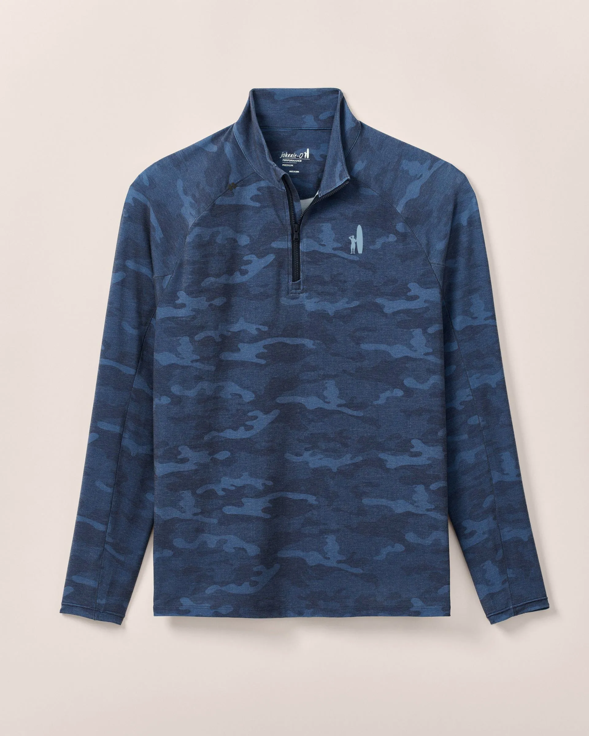 Custom Surfer Logo Patton Performance Camo 1/4 Zip Pullover