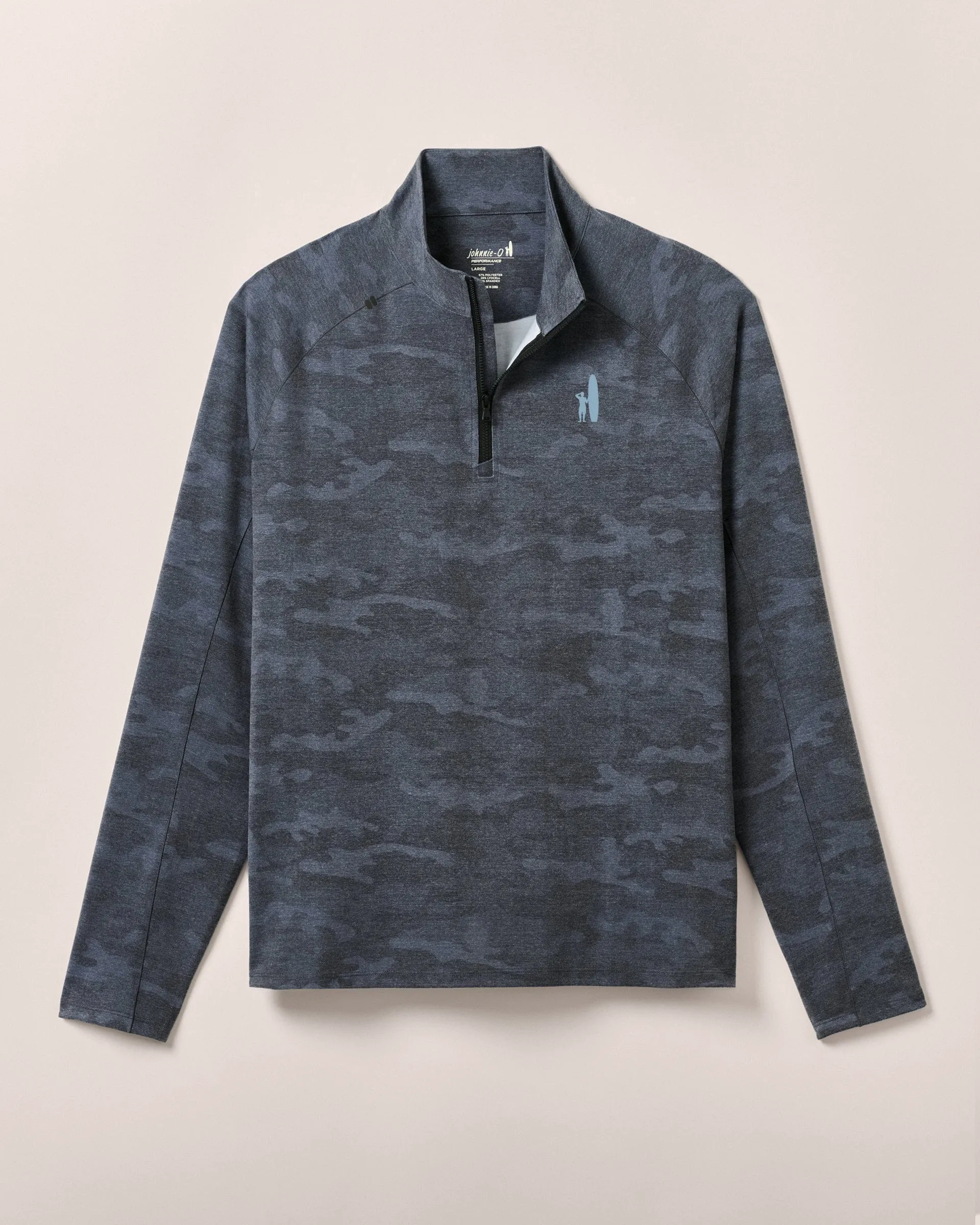 Custom Surfer Logo Patton Performance Camo 1/4 Zip Pullover