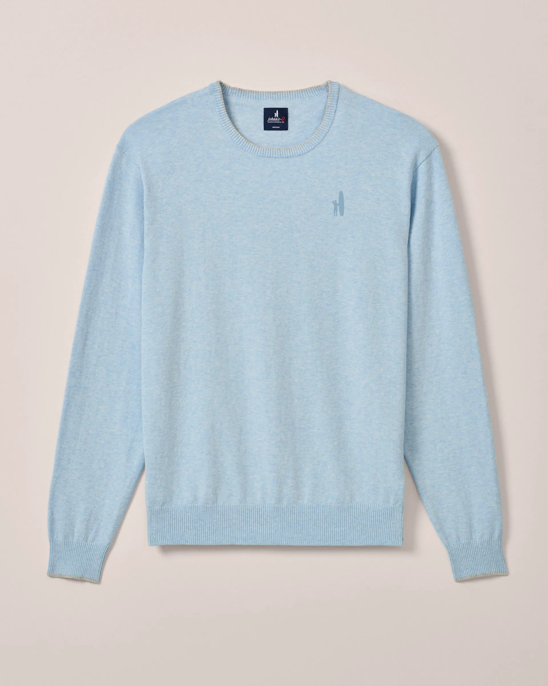 Custom Surfer Logo Wren Plaited Cotton Blend Crewneck Sweater