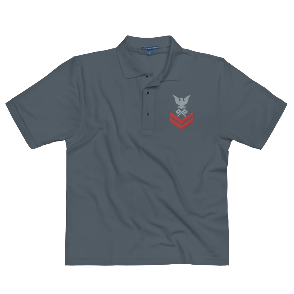 Custom US Navy Ranks, Insignia Embroidered Port Authority Polo Shirt