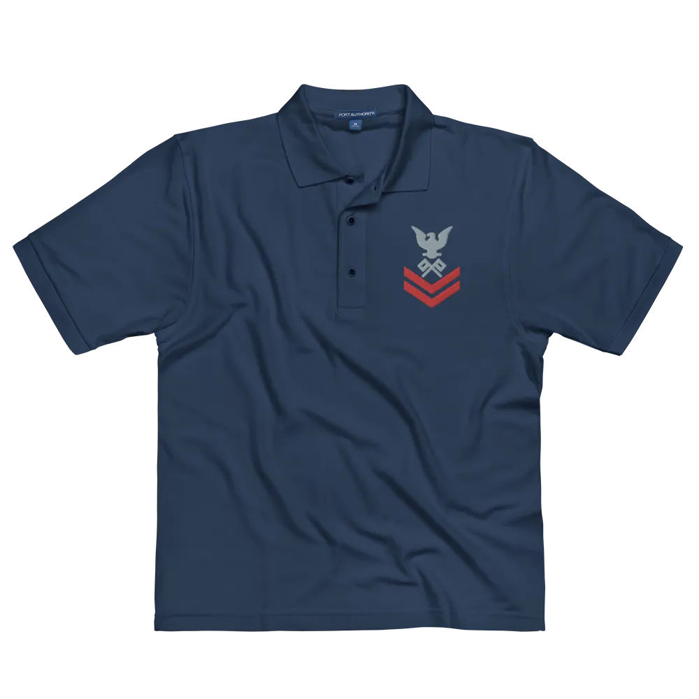 Custom US Navy Ranks, Insignia Embroidered Port Authority Polo Shirt